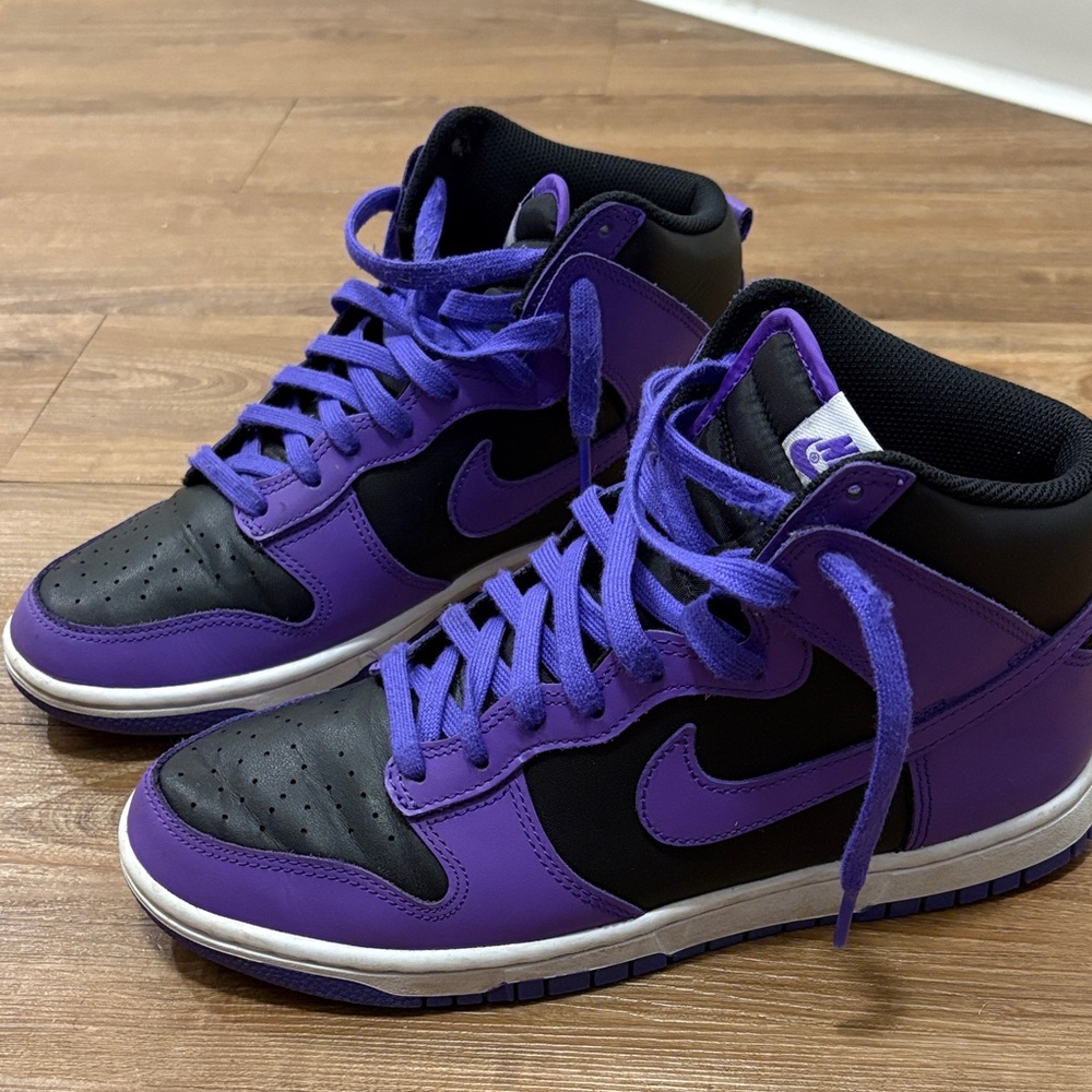 Purple and Black High-Top Sneakers
